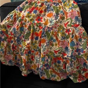 Boden Red and Orange Bubble Midi Skirt